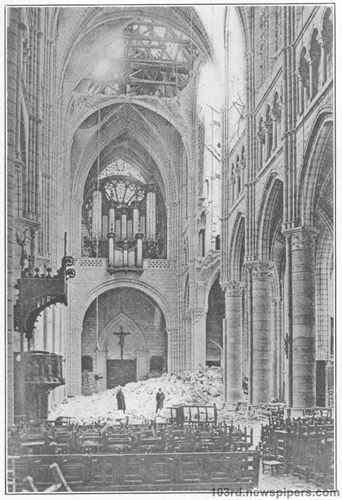 An interior view of the Cathedral at Soissons